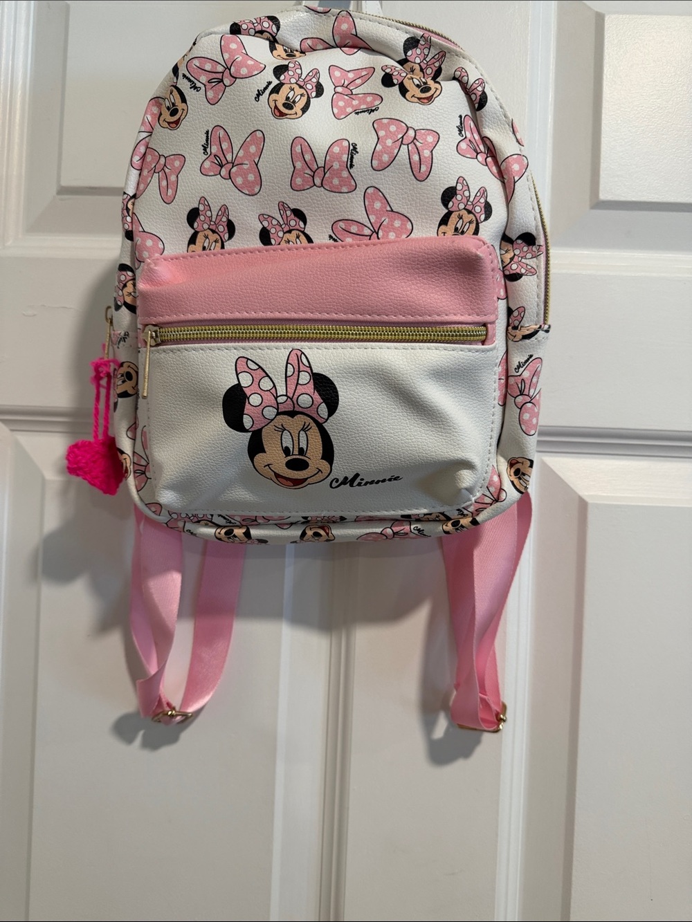 Disney Pink and White Minnie Mouse Bow Mini Backpack